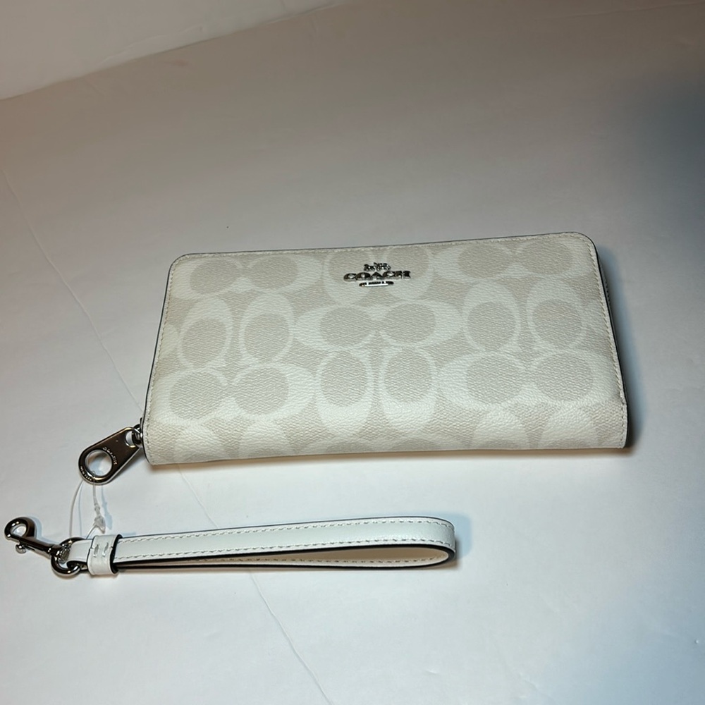 Coach White Wristlet Clutch